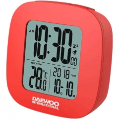 Despertador Daewoo Dcd-26R Color Rojo Despertador Digital con Calendario y Termometro