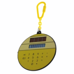 Calculadora Redonda con Llavero 100% Solar Color Amarillo