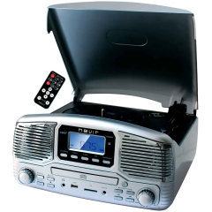Tocadiscos Todo en 1 Nevir Nvr-812Vmuc Plata   RADIO DIGITAL / CD / USB / SD / VINILOS