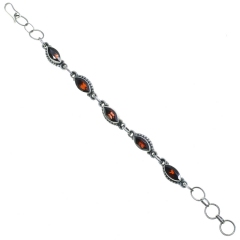 Pulsera Plata/Turmalina Colores 20Cm