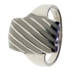 Anillo Plata/Esmalte Rayas Formas Surtido  Talla 14