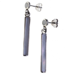 Pendiente Plata / Nacar  3,6 Cm Largo width = 
