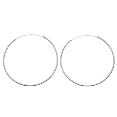 Pendientes Aro Plata Liso 6 Cm Diametro width = 