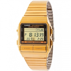 Reloj de Pulsera CASIO DB-380 Digital para Unisex Color Dorado Correa Acero inoxidable dorado