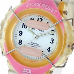 Reloj analógico UNISEX de caucho color Rosa y Blanco - Shock Resist width = 