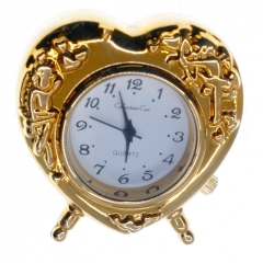 Reloj Analógico de Sobremesa Decoración Miniatura - Corazón (3,5 x 3,5 x 1,5 cm.)