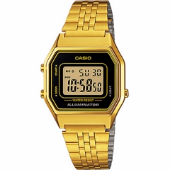 Reloj de Pulsera CASIO LA680WGA-1DF Digital para Mujer Color Dorado Correa Acero inoxidable dora