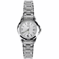 CASIO Enticer LTP-1215A-7A Reloj de Pulsera Analgico para Mujer Color Plateado