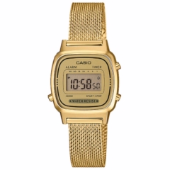 Reloj de Pulsera CASIO LA670 Digital para Mujer Color Dorado Correa Acero inoxidable dorado
