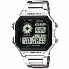 CASIO Youth AE-1200WHD-1AVEF Reloj de Pulsera Digital para Hombre Color Plateado