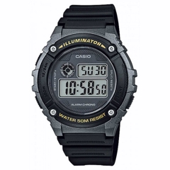 Reloj de Pulsera CASIO W-216H-1B Digital para Hombre Color Negro Correa Resina
