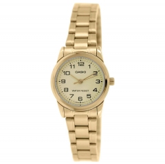 Reloj de Pulsera CASIO LTP-V001 Analógico para Mujer Color Dorado Correa Acero inoxidable dorado width = 