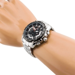 Reloj de Pulsera CASIO EF-550 Analógico para Hombre Color Negro Correa Acero inoxidable width = 