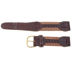 Correa Piel Trenzada Marron Oscuro 16Mm