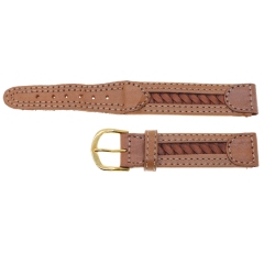 Correa Piel Trenzada Marron Claro 16Mm