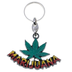 Llavero Metal con Hoja Verde MariJuana