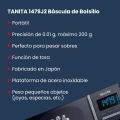 Balanza Tanita 1479J2 Capacidad 200gr. Graduacion 0.01g Profesional width = 