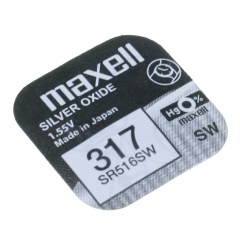 Pila Maxell SR516SW Modelo 317 1.5V. Made Japan (Precio x Pila) width = 