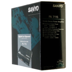 Amplificador de Sonido Sanyo PA-7115  25 W x 2 Max. Power Sanyo Car Audio Series width = 