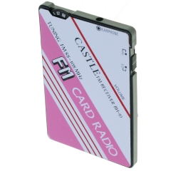 Radio Tarjeta Bh-101-R Card Radio Fm con Auriculares Incluidos. Color Rosa y Blanca