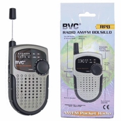Radio Bvc Rp8 Am/Fm de bolsillo con altavoz y auriculares width = 