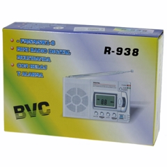 Radio BVC R938 Mini Radio Multibanda con Reloj y Despertador Dig width = 