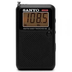Sanyo KS105P Radio Digital Am/Fm Color Negro con Altavoz y Auriculares Incluidos.