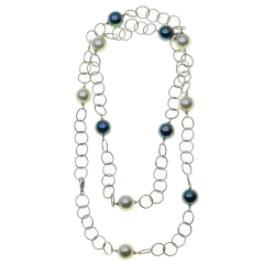 Collar Orquidea 49552 Collar Largo Perlas Combinado