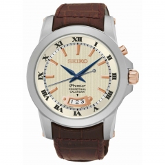Reloj Seiko Snq-150P1 Premier para Hombre Acero 100M  Perpetual Calendar