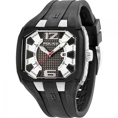 Reloj Police pl-13889J Analogico para Hombre, con Correa de Silicona, Color Negro